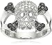 Sterling Silver Diamond Skull Ring (1/10 cttw, I-J Color, I2-I3 Clarity)