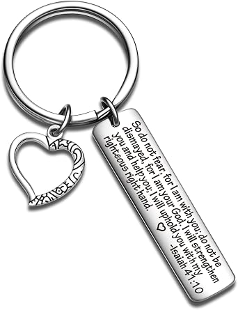Bible Verse Jewelry Biblical Jewelry First Communion Keychain Religious Decor Christening Keychain