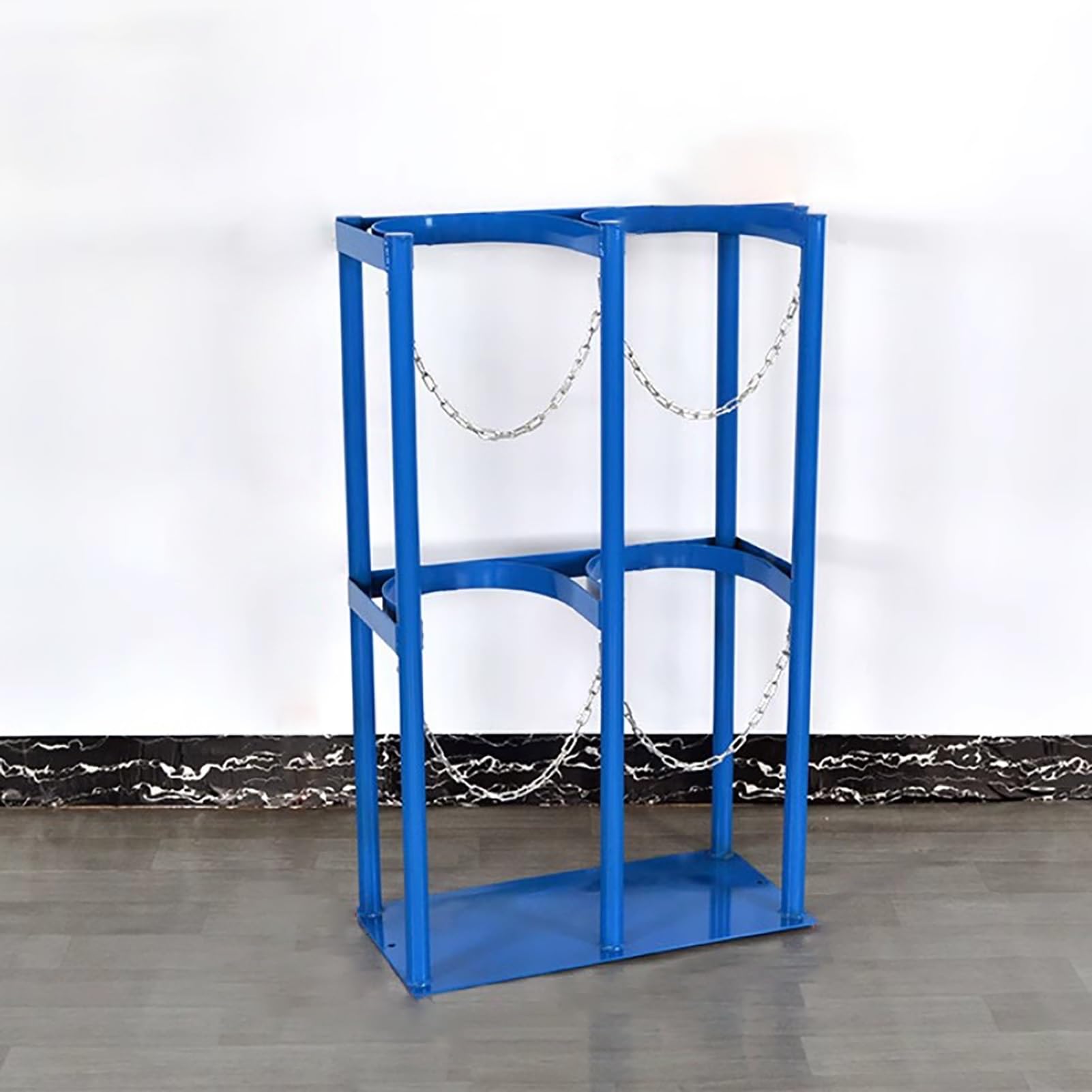 WQPMNYG Floor Mountable Metal Cylinder Stand for Secure Storage and Transport of Oxygen, Acetylene, Gas, and Propane Tanks