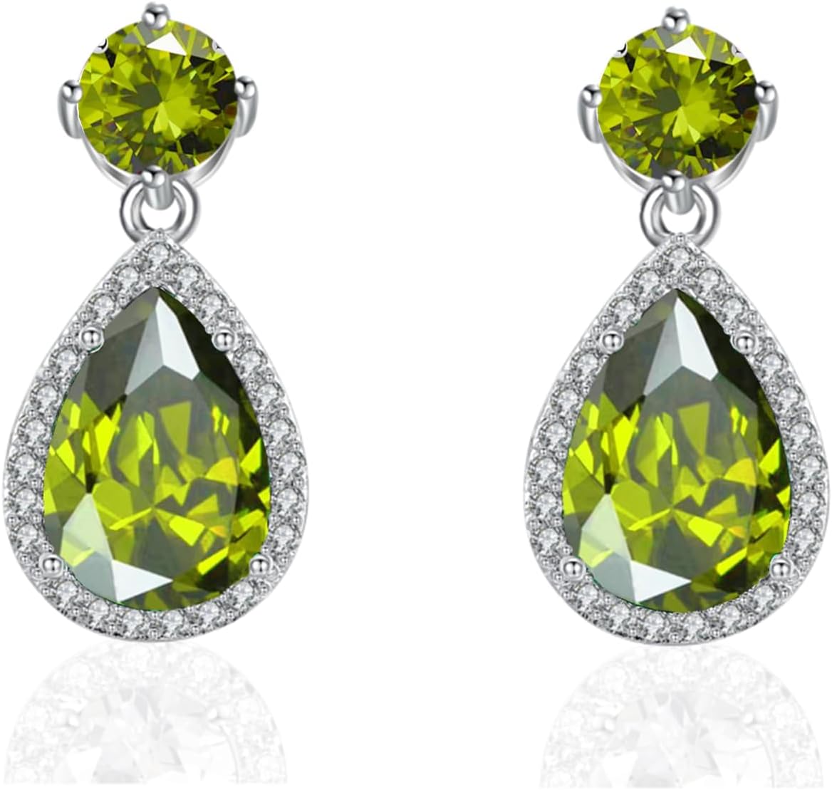 VONSSY Drop Dangle Earrings | Gemstones Waterdrop Teardrop White Gold Plated Crystal Hanging Cubic Zirconia Hypoallergenic Earrings | Stylish Jewelry Gift for Mother Daughter Wife