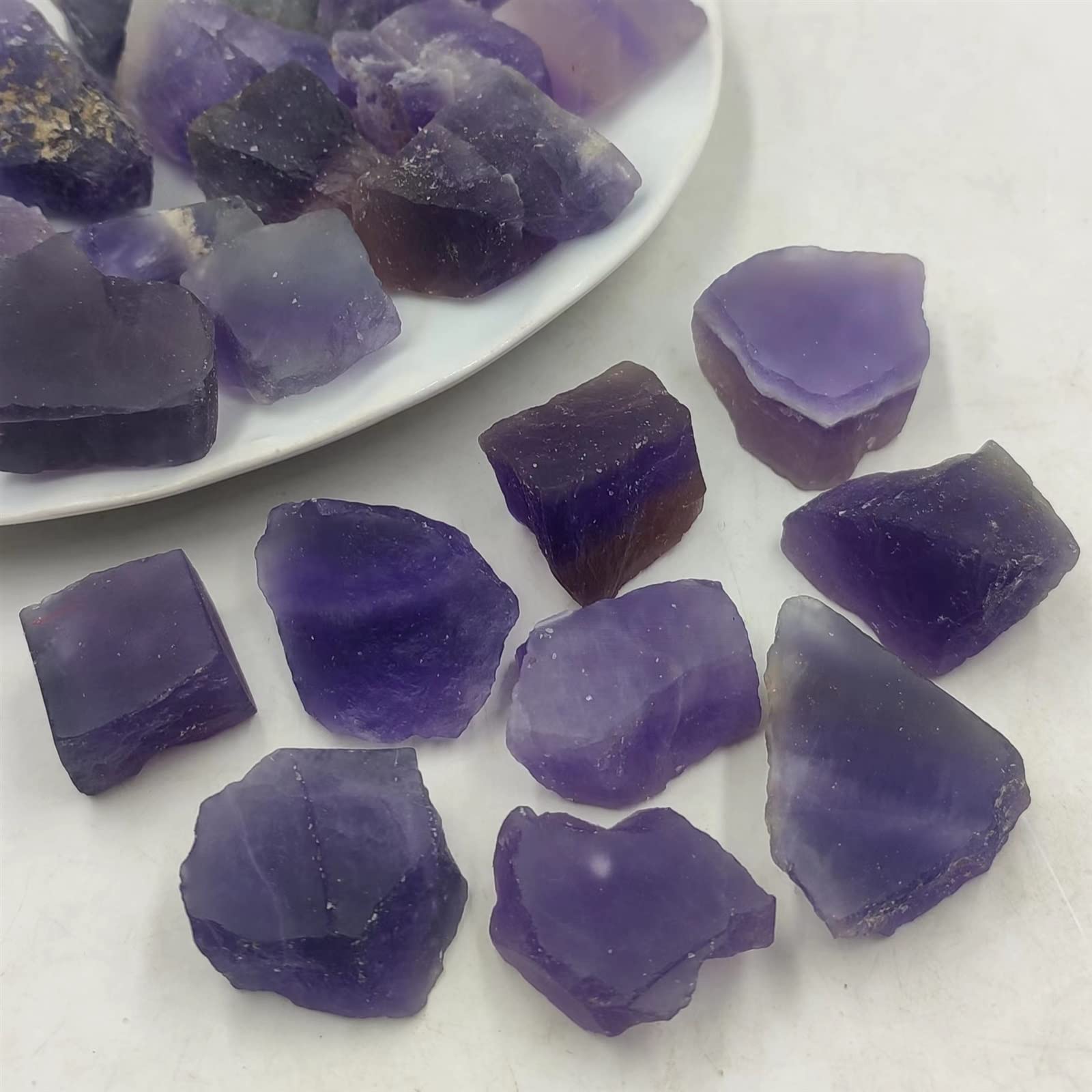 Cristal Naturel Brut 100g Lot en Vrac Naturel Bleu Violet Fluorite Pierre Brute Quartz Cristal spécimen Pierre gemme décoration de la Maison Ornements