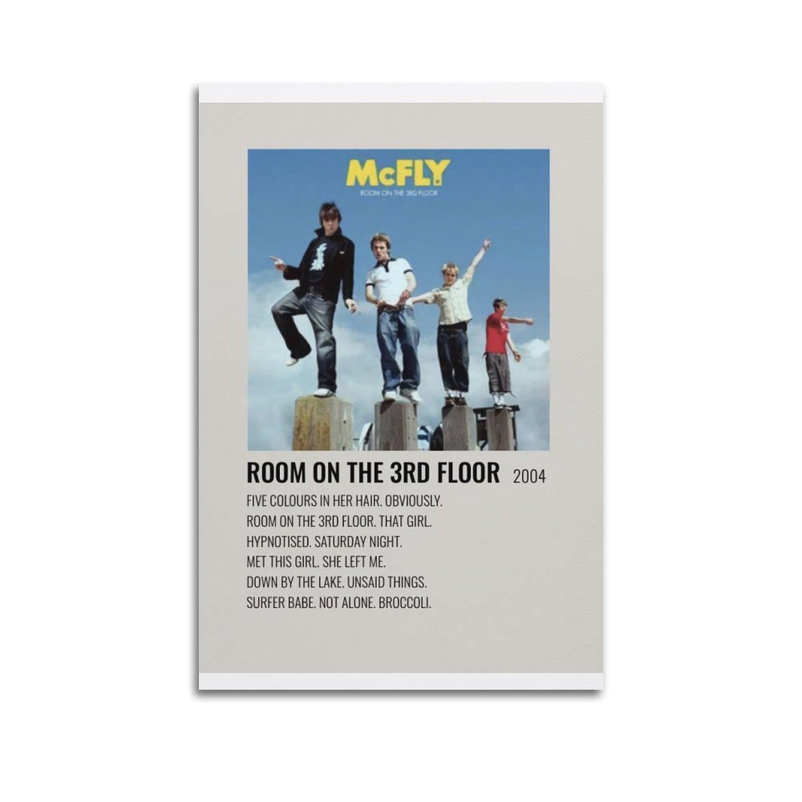 nshdahns Mcfly- Room on The 3rd Floor Poster Wall Art Vintage Art Cover Room Decor Aesthetic Bedroom Posters For Bedroom 08x12inch(20x30cm) Unframe-style