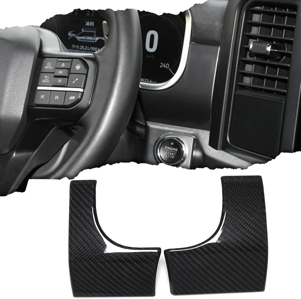Carbon Fiber Dashboard Driver Side Cover Trim for Ford F150 F-150 Raptor R Lariat Limited 2021 2022 2023 2024 Car Dash Left Side Cover Panel (Glossy CF)