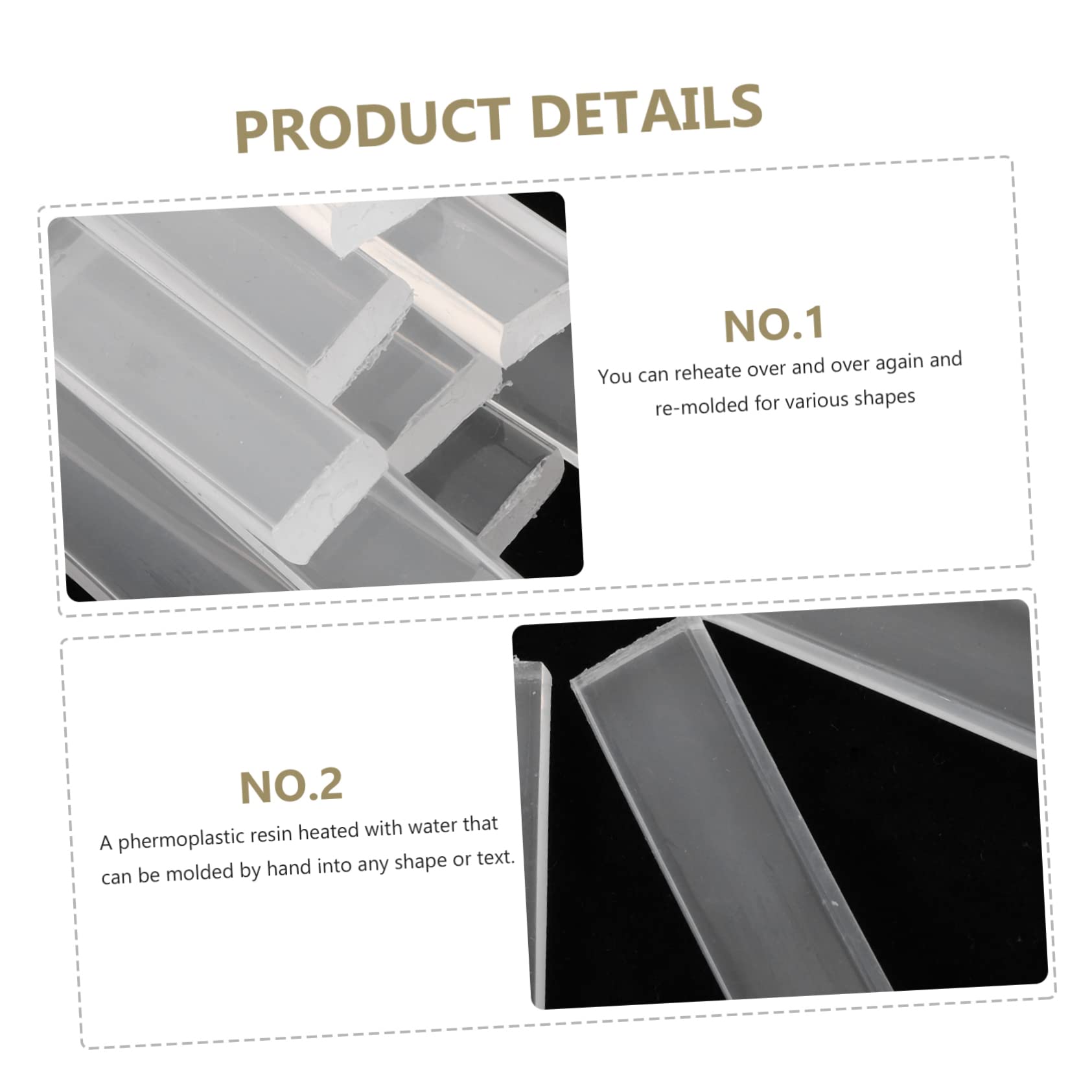 BEBEMOKO 3pcs 1 Moldable Plastic Pellets Strips of Reusable Thermoplastic for Crafts Sculpting Repairs Heat Activated for Versatile for Home Projects