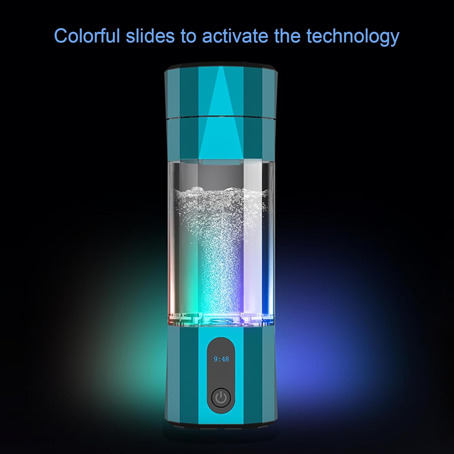 208ml Hydrogen Water Bottle PEM Electrolysis Hydrogen Generator 6000-8000 PPB LED Display Portable Rechargeable Hydrogen Water Bottle for Office,Home and Travel (Silver)