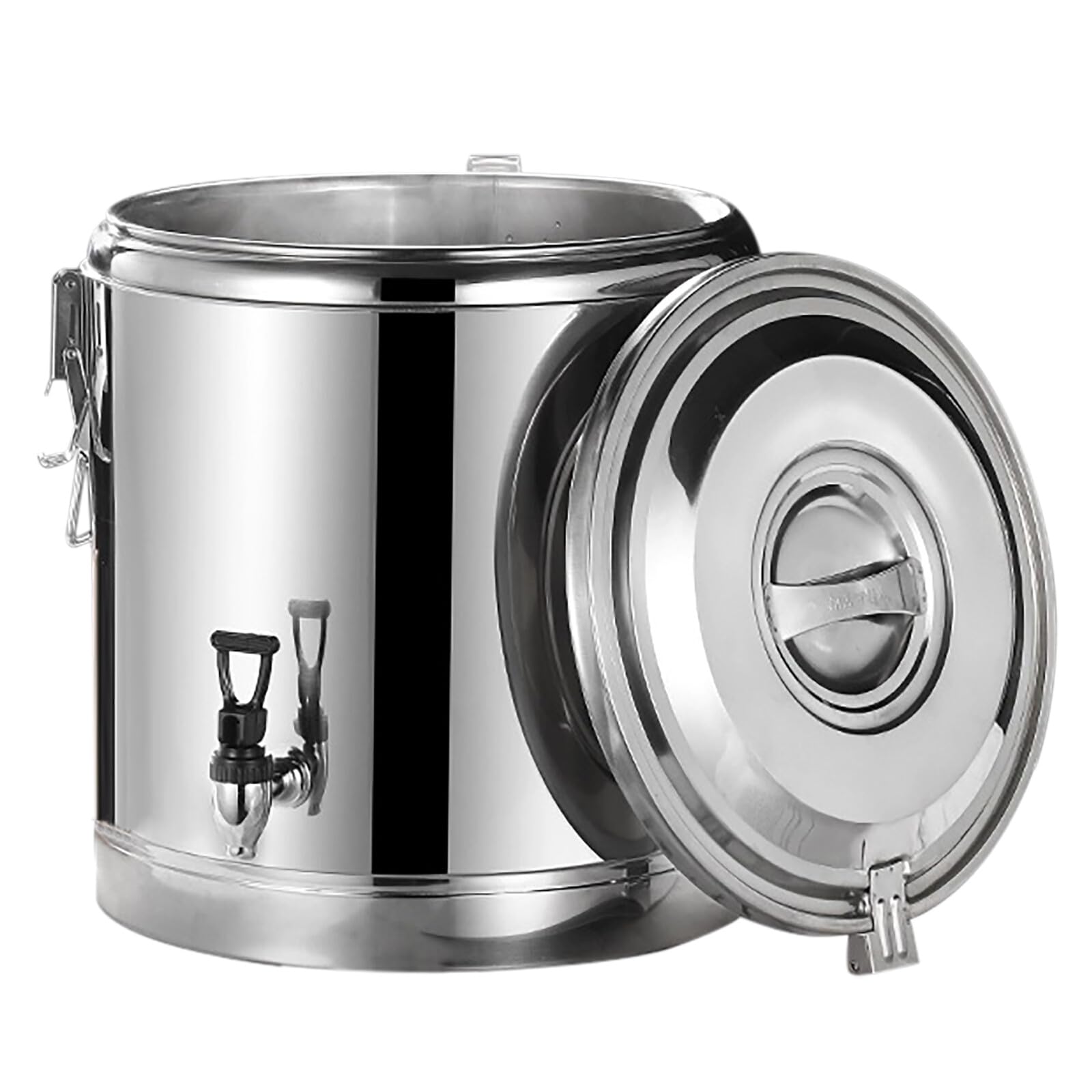 Secchio isolante in acciaio inox da 40 l, con rubinetto, contenitore professionale per conservare zuppe, acqua, tè, succhi e bevande