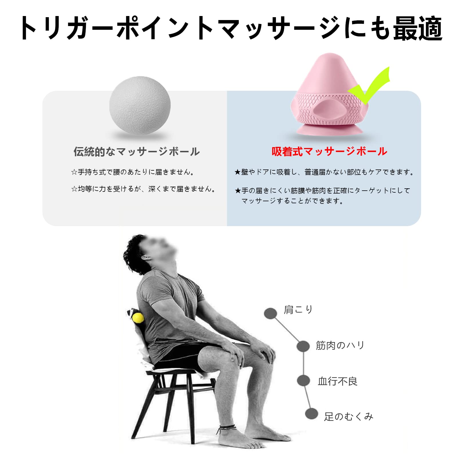 Amazon.co.jp: BRONC マッサージボール【最新吸着式筋膜 ボール