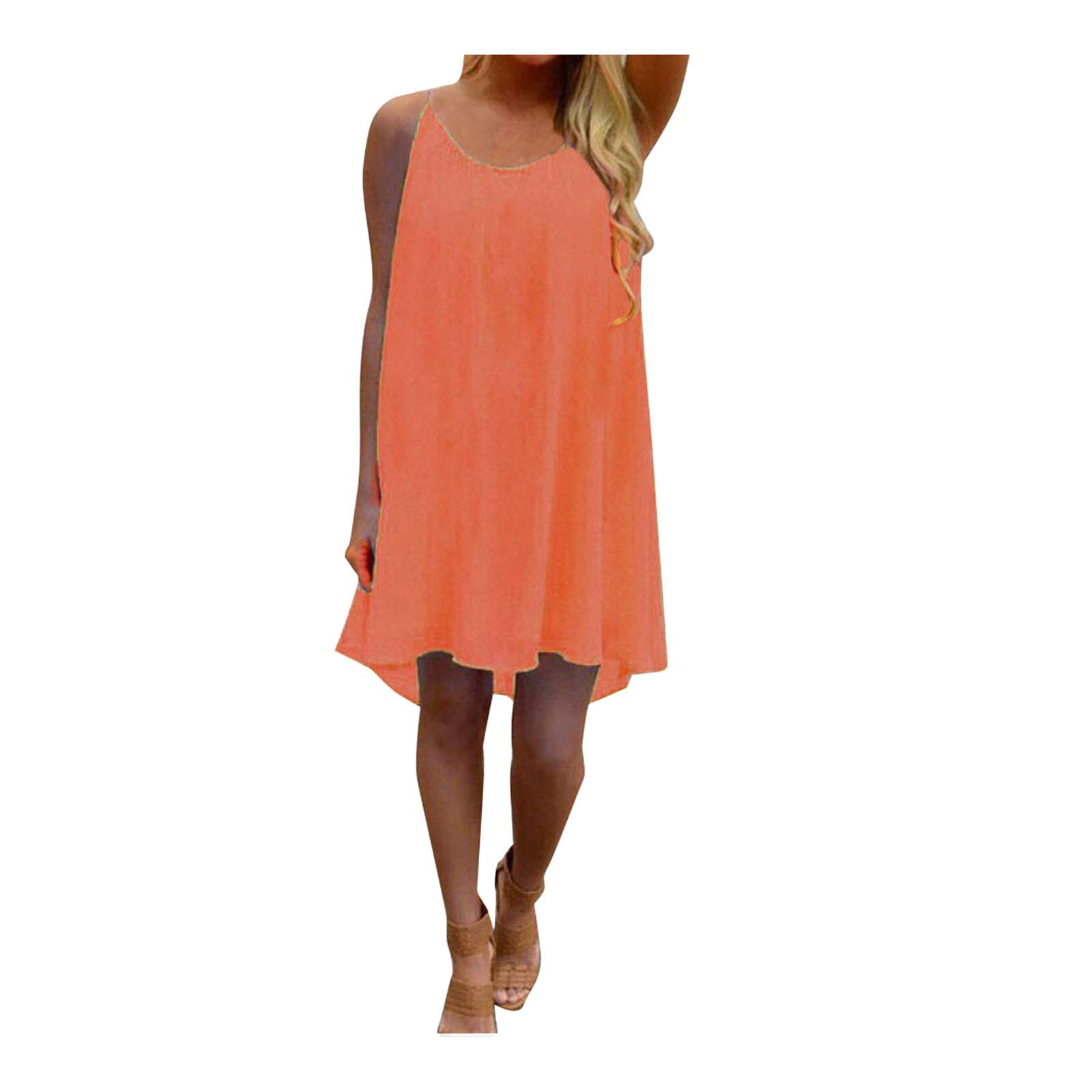 Robe de plage à bretelles dos nu en mousseline pour vos soirées d'été - 8