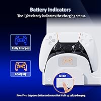 Vista 4 de NexiGo PS5 Accessories Wall Mount with DualSense Charging Station, Stable Metal Wall Hanging Stand with LED Charging Indicator for PlayStation 5