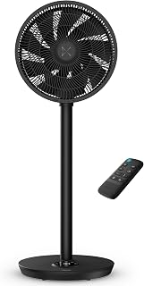 Duux Whisper Flex 2 Ventilator – flüsterleise 13 dB – Nachtmodus & Timer – höhenverstellbar (54–92 cm) – energiesparend ab 2W – Bedienung am Gerät & mit Fernbedienung – Schwarz