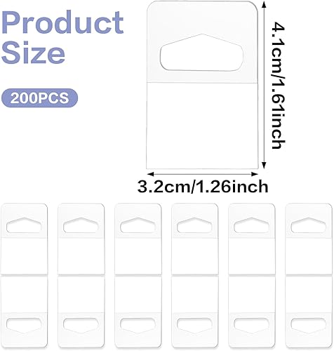 Miniatura 2 de 200 etiquetas colgantes de 1.61 x 1.26 pulgadas, pestañas colgantes con ranura para agujero, etiquetas autoadhesivas, etiquetas colgantes de