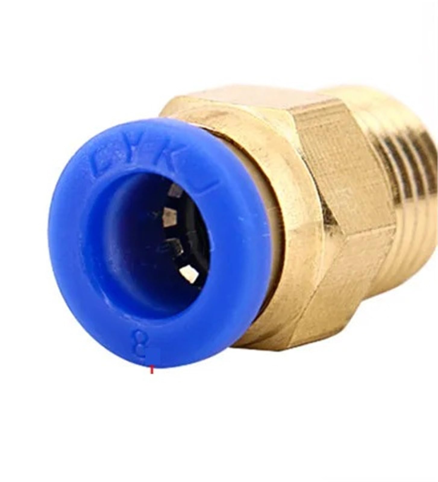 Conector neumático PC con rosca macho de un octavo y tubo de cuatro milímetros