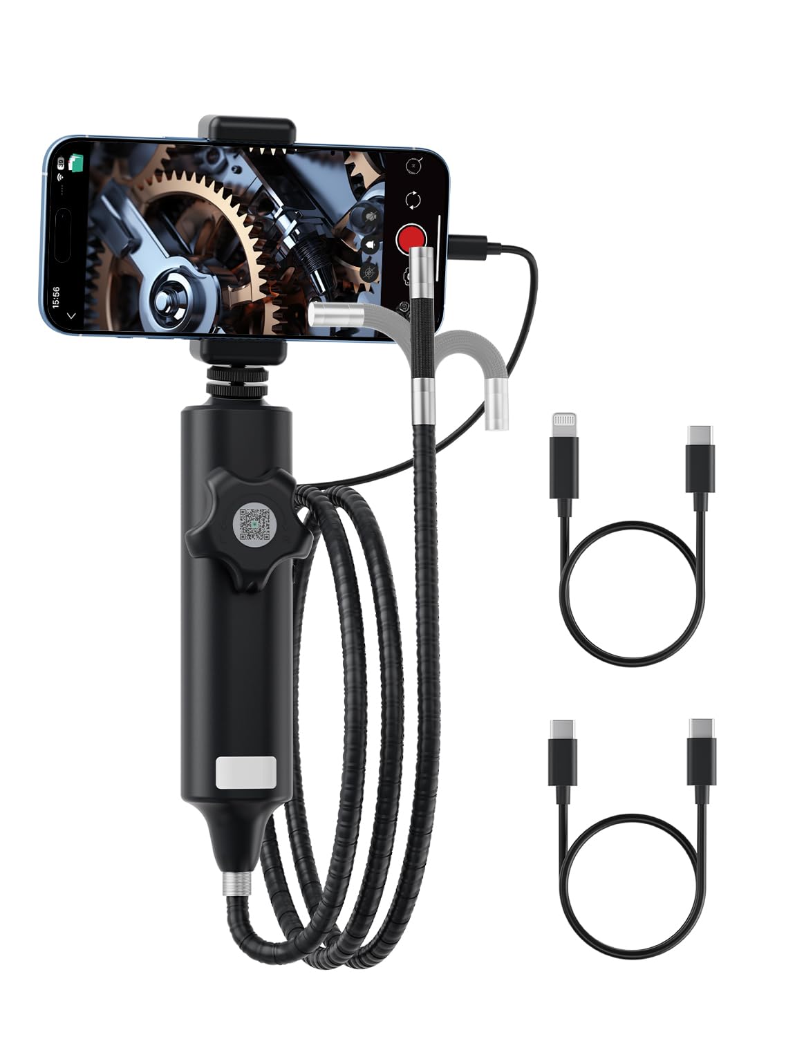 Caméra endoscopique avec lumière [Rotation à 360°] Endoscope articulé HD 1920P avec caméra Serpent Semi-Rigide IP67 pour Inspection étanche Cadeaux/Outils Endoscope Fille pour Homme pour iPhone