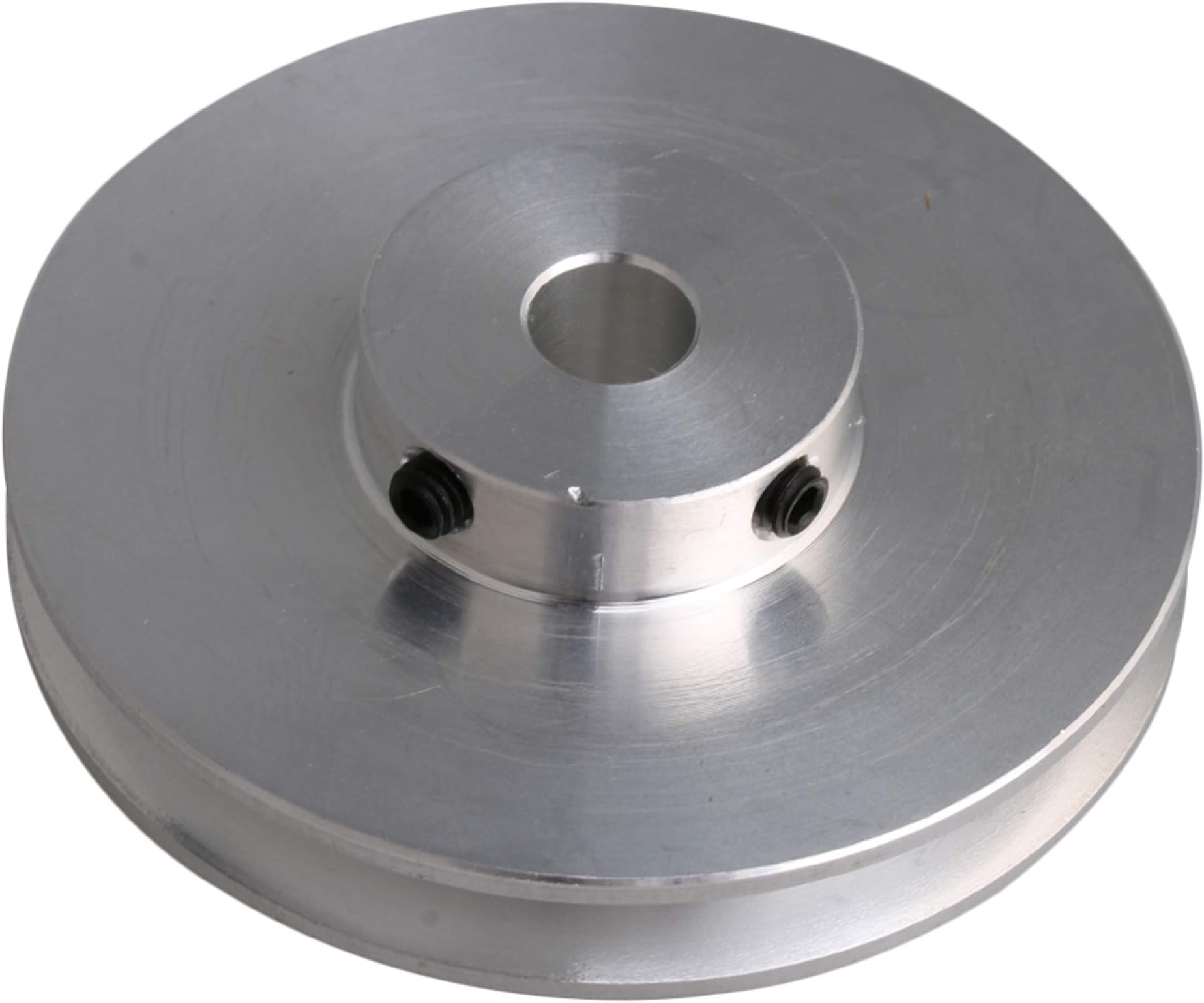 BQLZR 58x16x8MM Silver Aluminum Alloy Single Groove 8MM Fixed Bore Pulley for Drilling Machine 3-5MM PU Round Belt