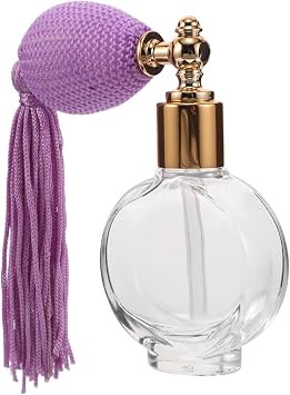 PATKAW Vintage Glass Perfume Pump Sprayer Bottle with Tassel, Refillable