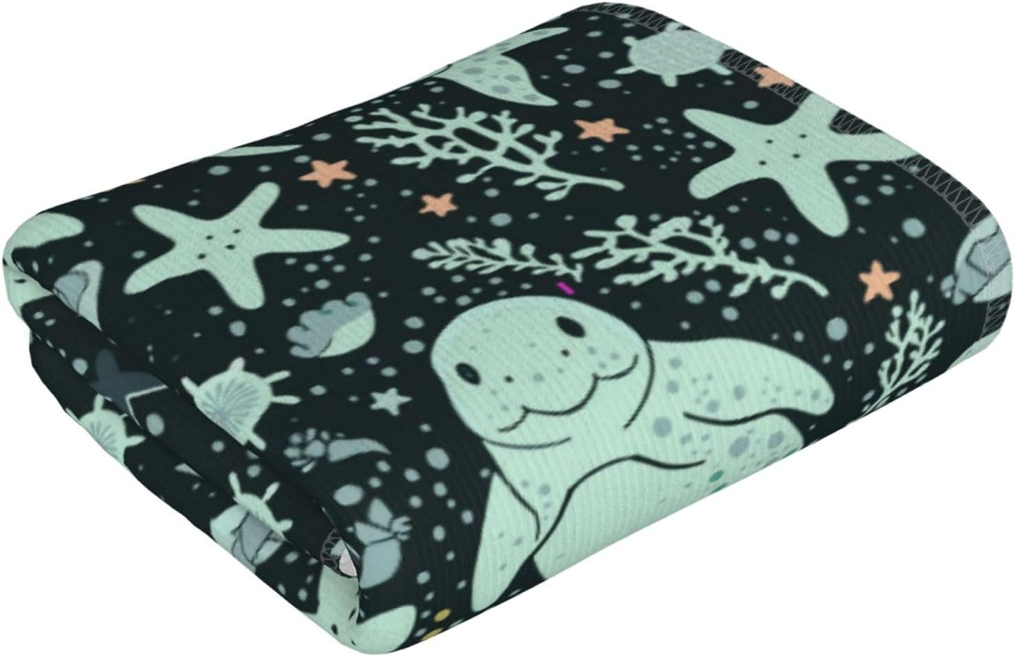 Manatee Hand Towel for Bathroom Soft Absorbent Kitchen Dish Towels Decorative Bathroom Towel for Hair Guest Gym Spa 16"X27.5" - Image 2