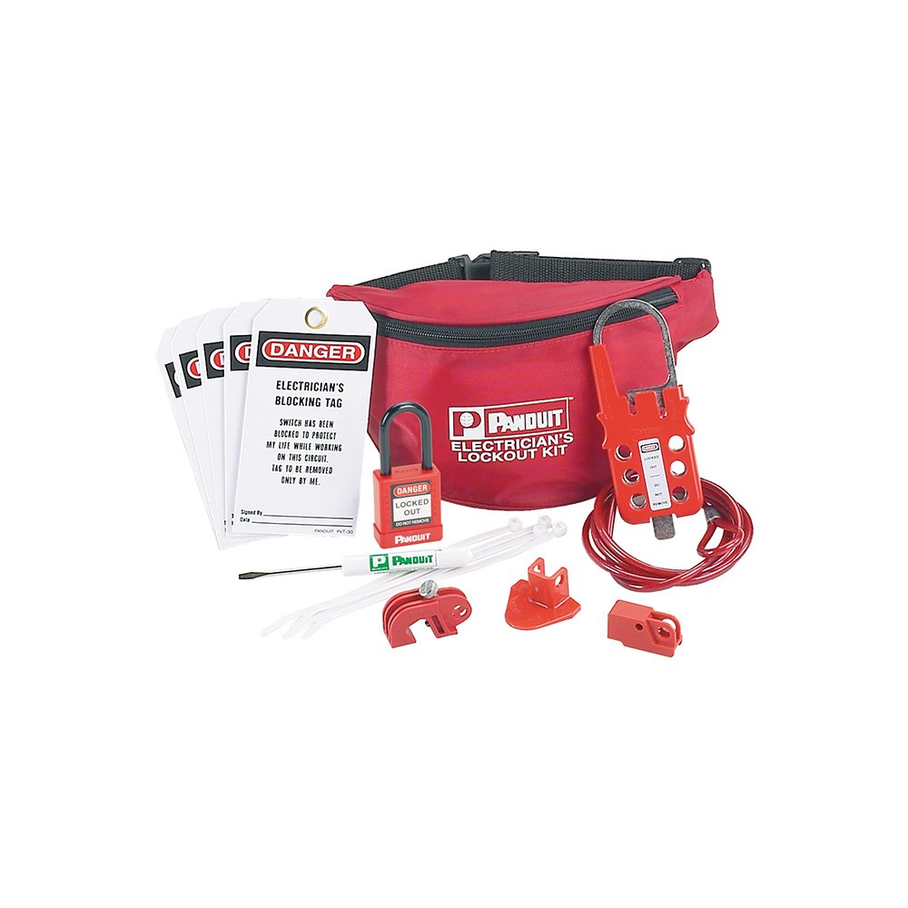 Panduit PSL-PK-EA Electrician's Lockout Kit, Red