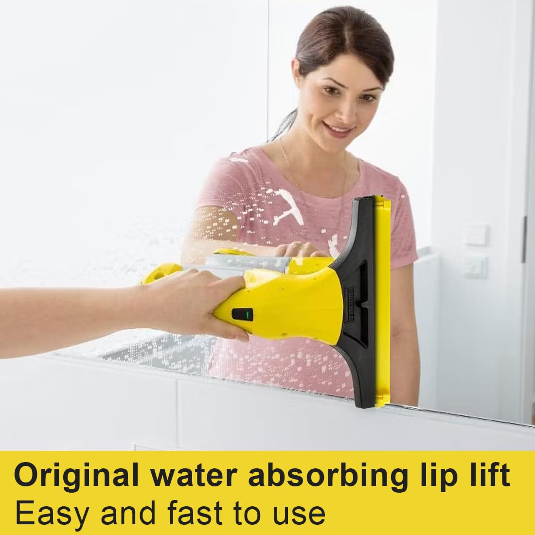 2 piezas de labios de escobilla de goma originales para aspirador de ventanas WV6 (280 mm) (amarillo)