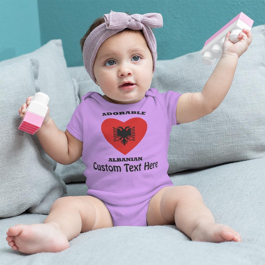Cute Rascals Custom Boy & Girl Baby Bodysuit Adorable Albanian Heart Funny Cotton Baby Clothes