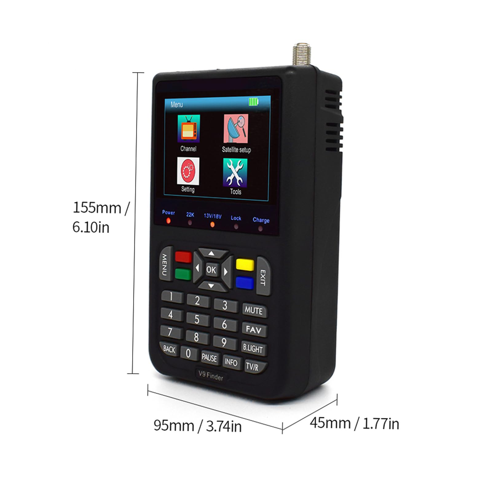 V9 Finder, rilevatore satellitare digitale, LCD, di segnale, misuratore, 3 Localizzatore di segnali