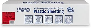 Film-Gard 626031 Construction Plastic Sheeting 10' Width X 100' Length X 6 mil Thick, Black, 1 Count