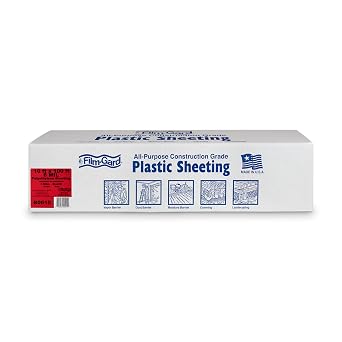 Film-Gard 626031 Construction Plastic Sheeting 10 Width X 100 Length X 6 mil Thick, Black, 1 Count