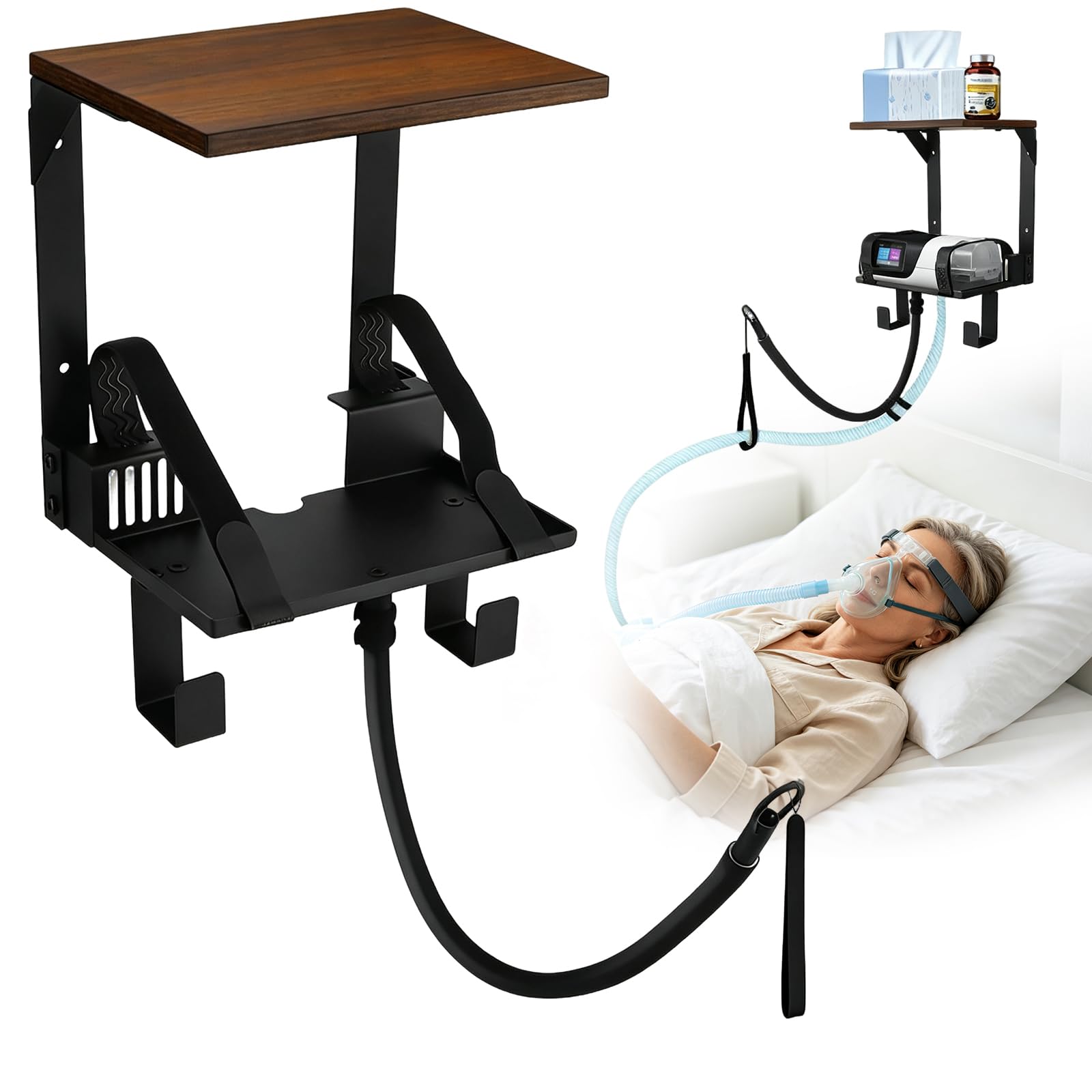 Supporto a Parete CPAP con Doppio Ripiano per ResMed AirSense 10 e 11