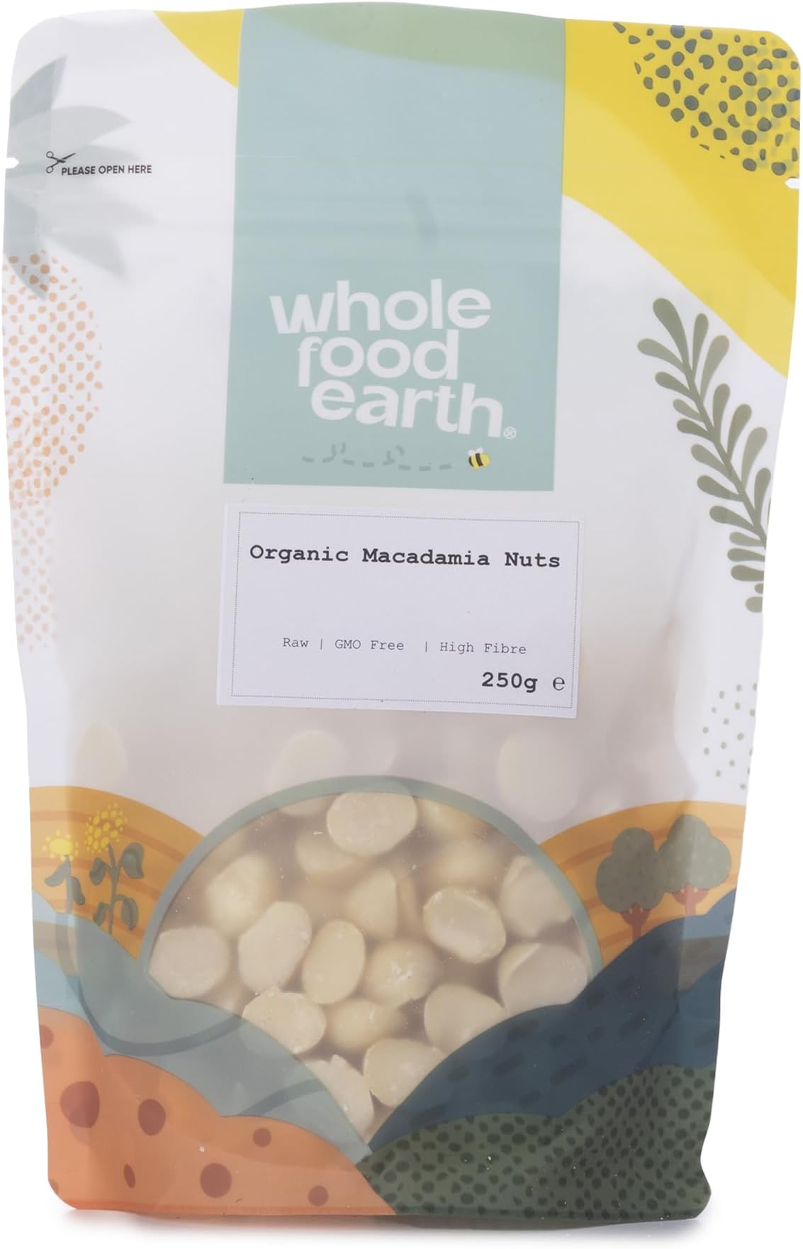 Organic Macadamia Nuts 250g Raw | GMO Free | Vegan | High Fibre | Certified Organic