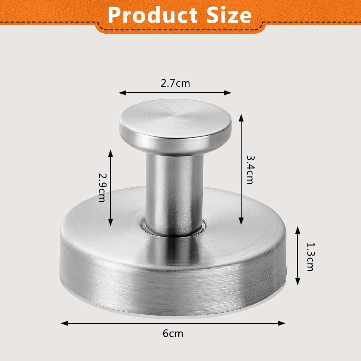Drenky 2 Pack Suction Cup Hooks 304 Stainless Steel for Bathroom Sucker Hook Reusable for Shower Glass Doors Tiles, Windows, Silver - Image 2