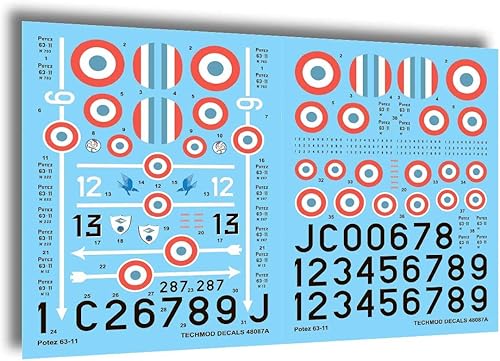 Techmod 48087 148 Potez 63-11 French Fighter Wet Decal WWII wMask WWII