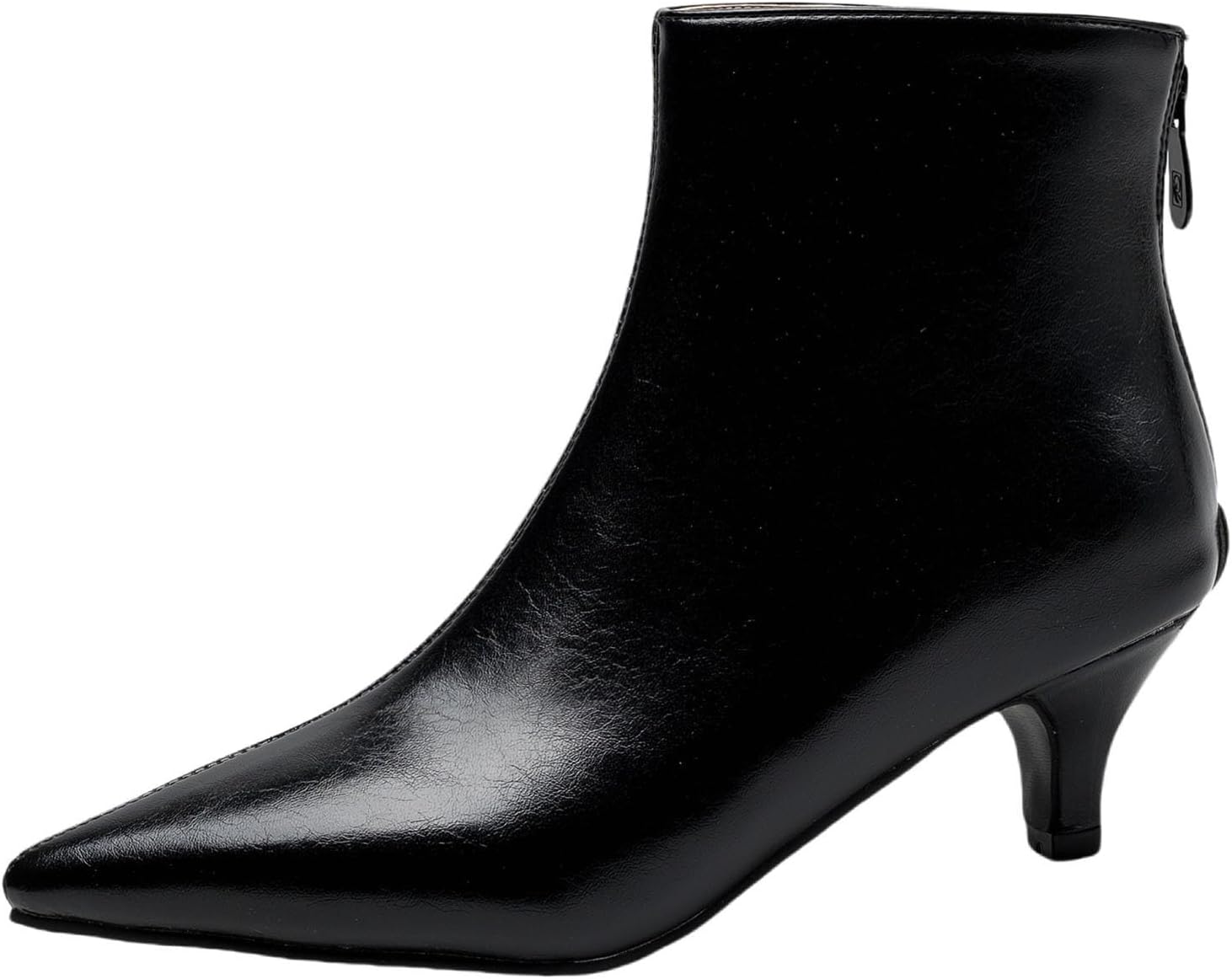 SHEMEE Fashion Womens Kitten Heels Ankle Boots Sexy Pointy Toe Booties Mid Heels Zipper Work Party Dress Shoes
