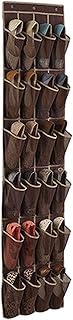 ENJY Zapatero Colgante 24 Bolsillo Zapato Espacio Puerta Colgando Almacenamiento Estante de Pared Colgando Bolsa de Almacenamiento guardapeles con Gancho (Color : Brown)