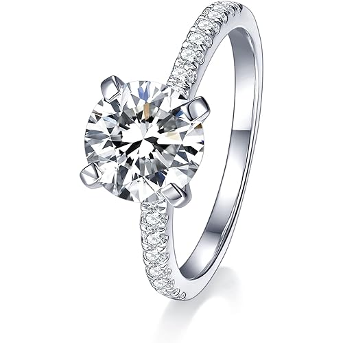 2CT Pear Shaped Engagement Rings for Women Teardrop Sterling Silver Rings with 18K White Gold Plated Cubic Zirconia Wedding Rings for Women Promise Rings for Her