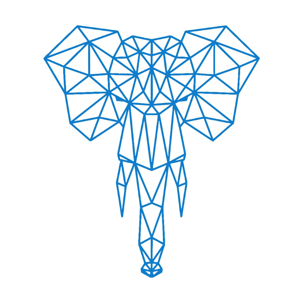 Vinyl Wall Decals Abstract Elephant Head Geometric African Animal 81x94.4cm Art Mural Painting Extra Large Blue — image 1
