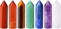 Vista 7 de QINJIEJIE Juego de 64 piezas de varitas de cristales y piedras a granel, puntas de cristal de cuarzo rosa, amatista, ojo de tigre, piedras preciosas