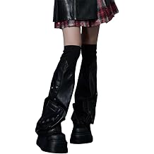 win2win Punk Fashion تدفئة الساق Cyber Goth Y2k Grunge Rave Emo للنساء