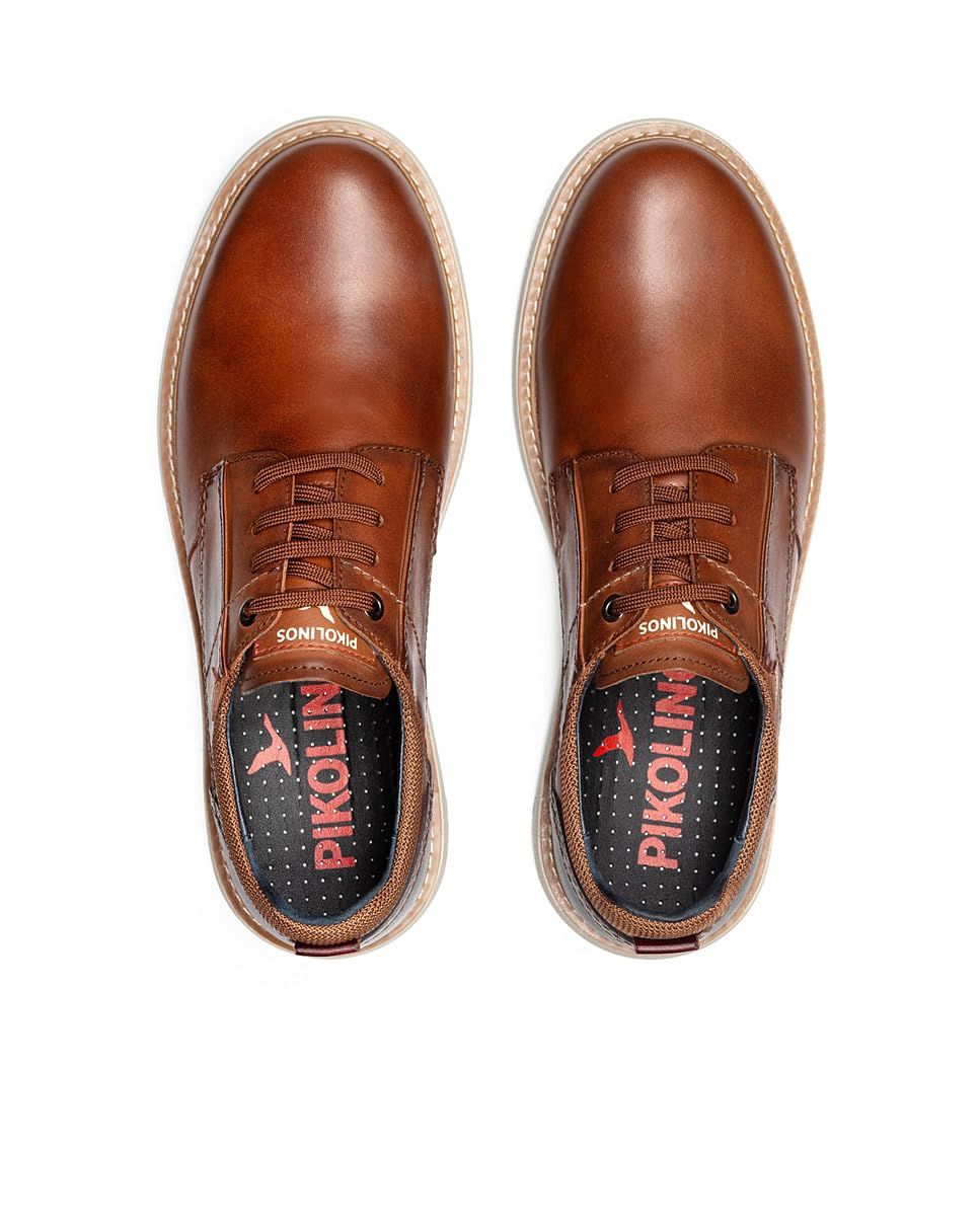 Pikolinos Bilbao Zapatos Cordones Hombre | en Cuero | Plantilla Extraíble | Suela Extraligera | Talla EU 39-46