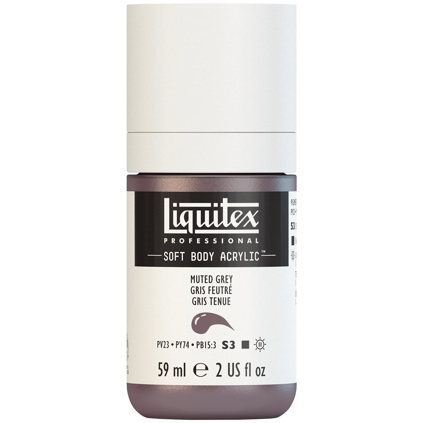Liquitex Acrylic Paint, Muted Grey, 59 ml (Pack of 1)