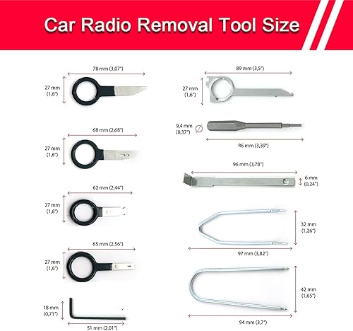 Miniatura 4 de YIENAKFUN Kit de herramientas de extracción de radio y palanca de extracción de llaves de extracción de CD estéreo universal para la mayoría de