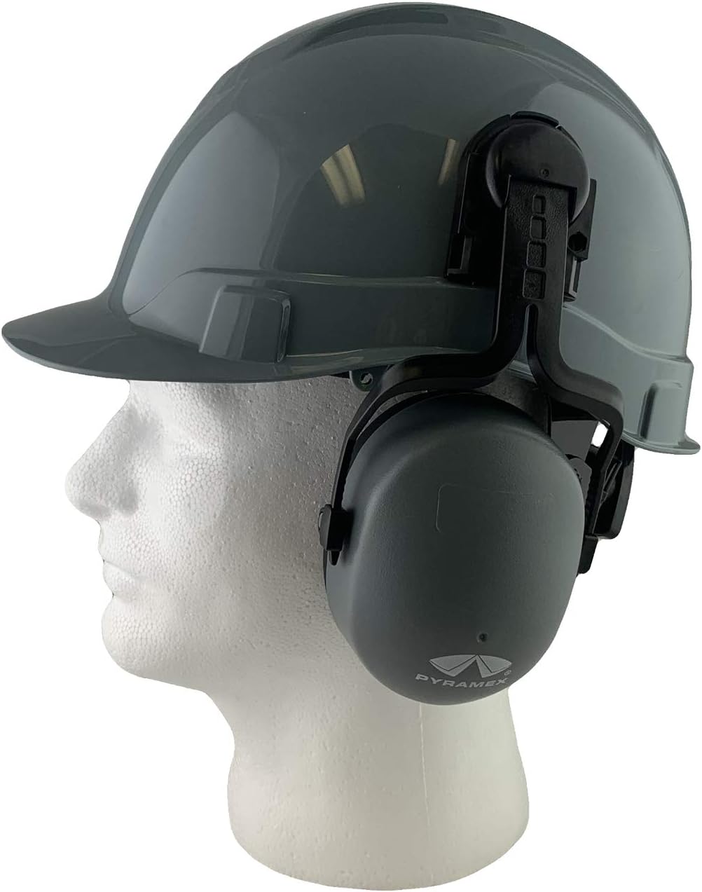 Ridgeline Cap Style Safety Helmet with Earmuff Attachment Included - Gray Hard Hat