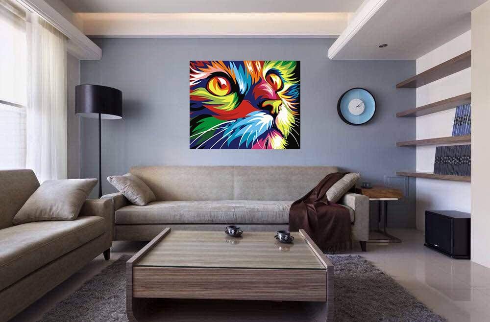 Newsight DIY Oil Painting Paintworks Paint by Number for Kids and Adults (16" x 20"Color Cat)