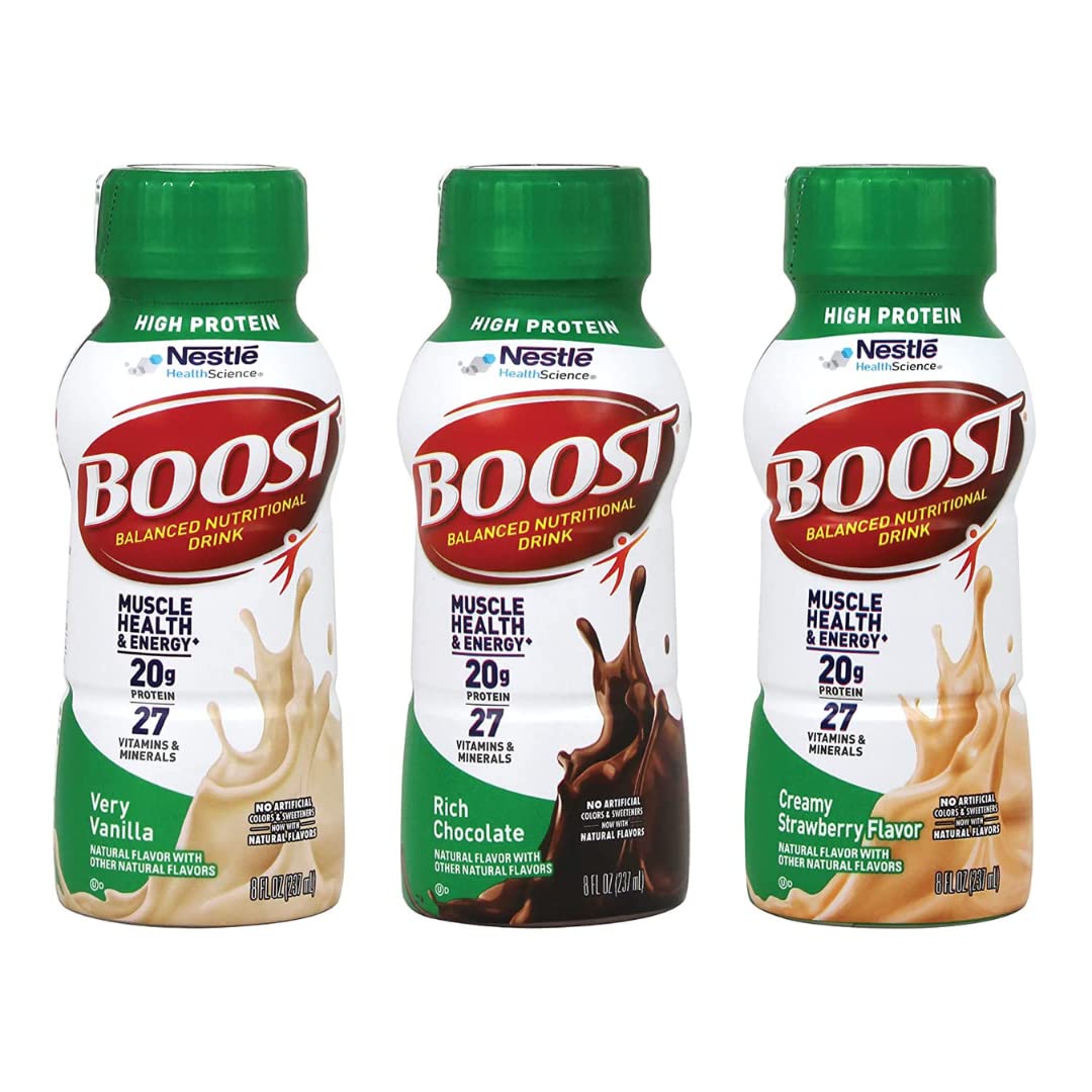 Boost High Protein Balanced Nutritional Drink variety pack - 8 Fl Oz (12 Pack) By Golax : Grocery & Gourmet Food