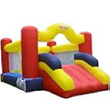 Bounce House, Inflatable Bouncer with Air Blower and Slide, Family Backyard Bouncy Castle with Dart Ball Game, Bouncy House for Kids, 12 ft x 9 ft x 7 ft H