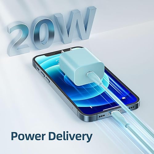 Miniatura 2 de Cargador para iPhone de carga rápida de 20 W PD USB-C cargador de pared y cable de carga USB C de 6 pies para iPhone compatible con iPhone 14 13 12