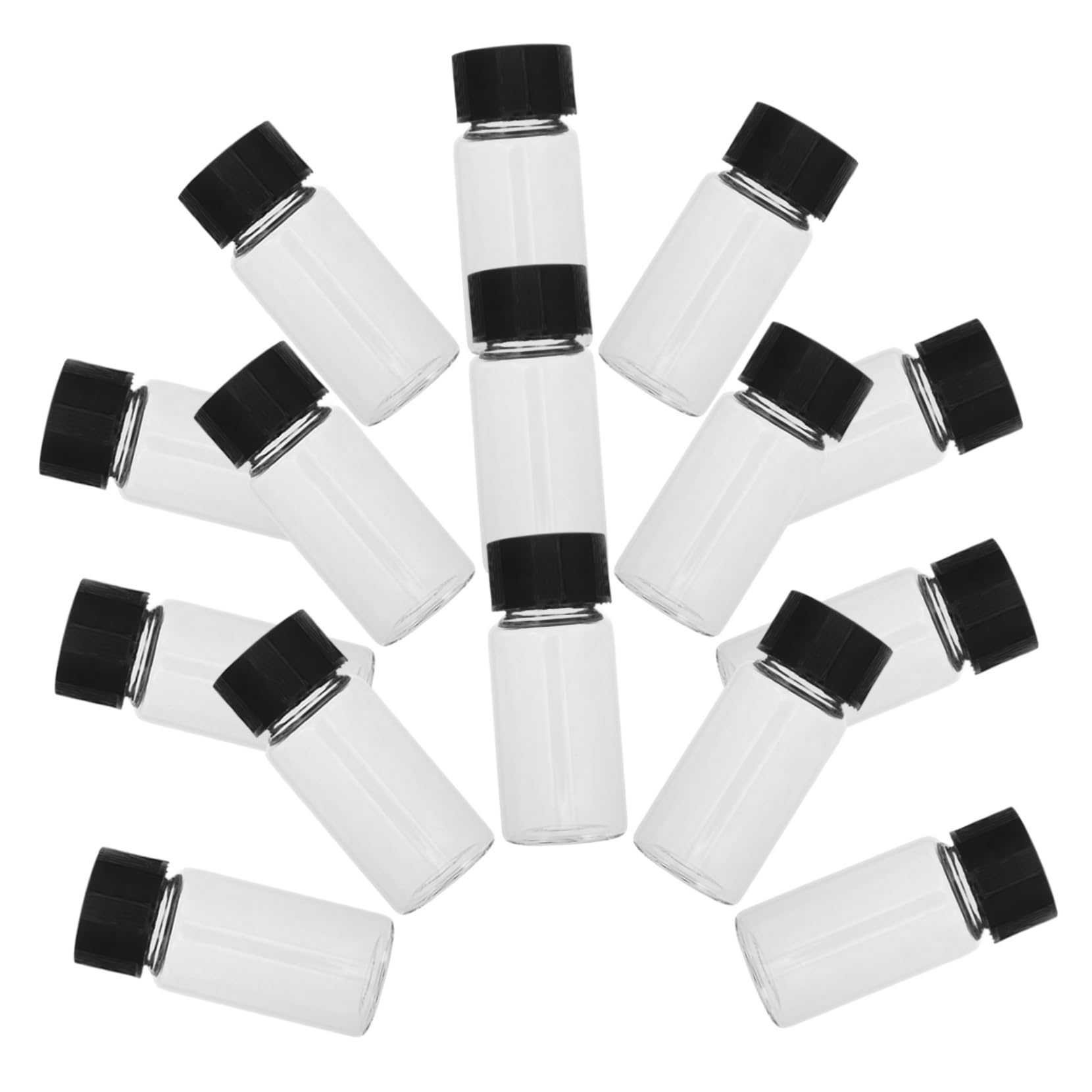 Alipis 100 Piezas Vial De Muestra Con Almohadilla De Tapa De Plástico Con Tapas Minibotellas Con Tapa Tubos De Ensayo De Plástico Con Tapas De Muestra Transparente Páginas