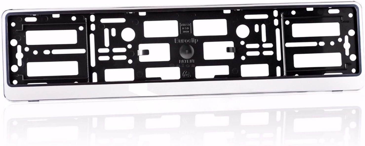 silver effect Number Plate Surround Holder Frame ABS PC plastic MS 1