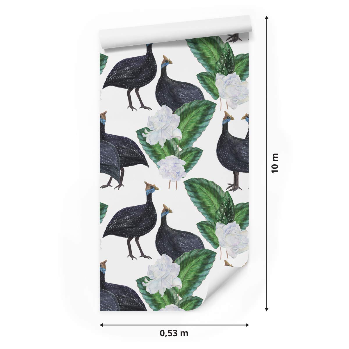 Muralo Papier Peint Auto-adhésif Exotique Plantes Feuilles - 10m x 50 cm