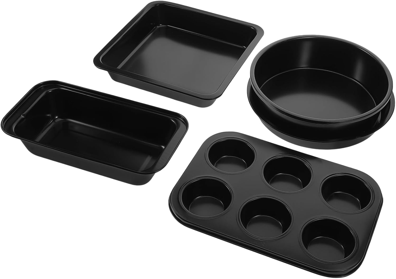 5pcs Non Stick Baking Set Oven Tray Muffin Cake Pans Loaf Pan Carbon Steel Bakeware Set Essential Baking Tools
