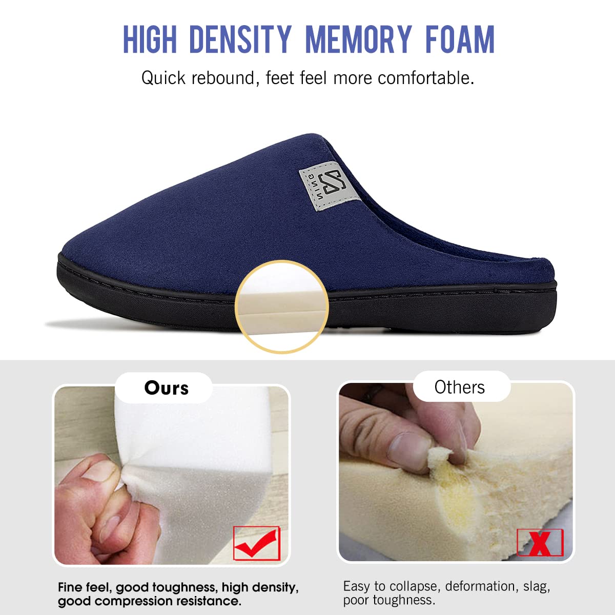WateLves Pantofole Uomo Unisex Donna Antiscivolo Scarpe Inverno Peluche Morbido Ciabatte in Memory Foam