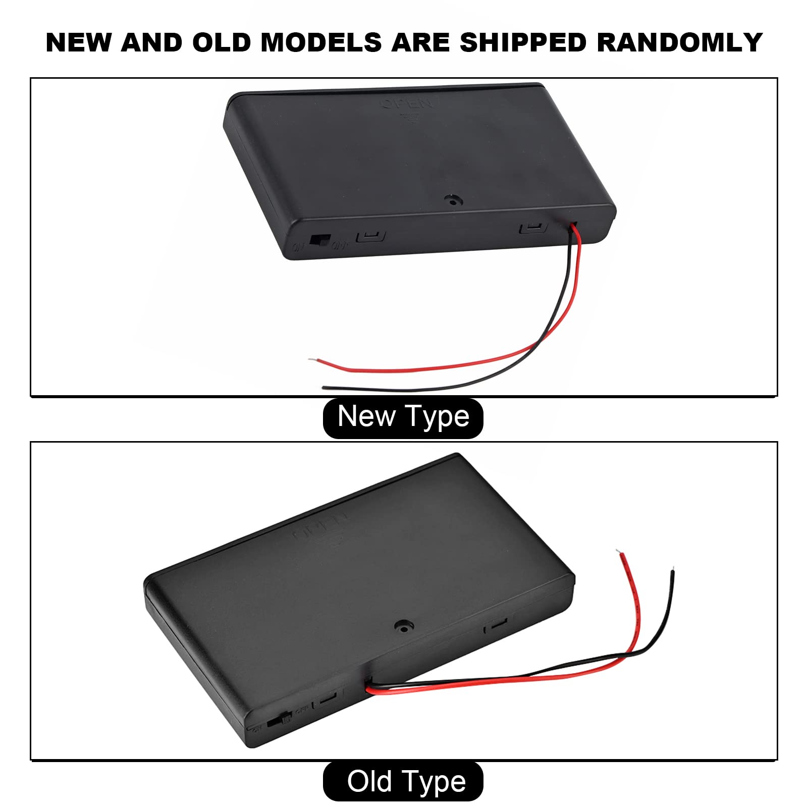 Battery Storage Case 8 Compartments for 1-8pcs AA Batteries, Connect Batteries in Series, 12V Output, Sliding Closure with Lock, Portable Holder with Cover & Power Switch